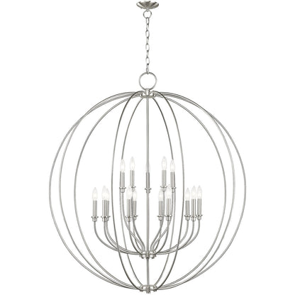 Livex Lighting Milania Collection 15 Light BN Foyer Chandelier in Brushed Nickel 46690-91