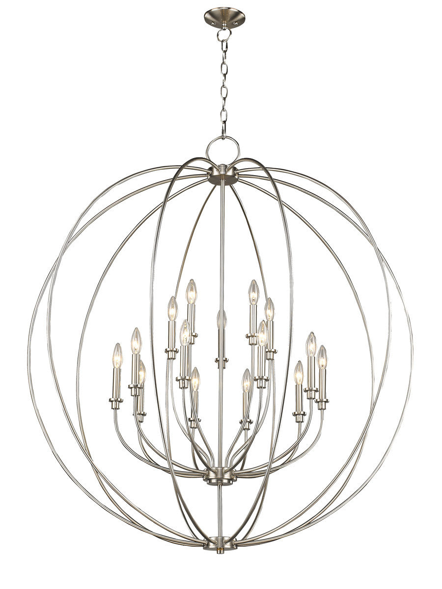 Livex Lighting Milania Collection 15 Light BN Foyer Chandelier in Brushed Nickel 46690-91