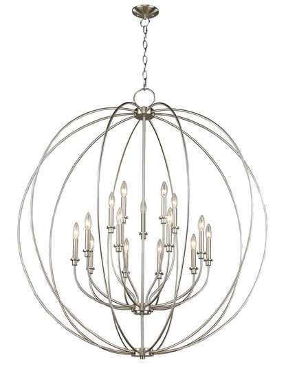 Livex Lighting Milania Collection 15 Light BN Foyer Chandelier in Brushed Nickel 46690-91