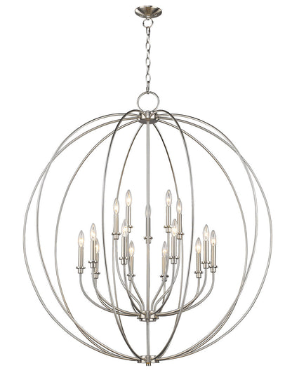 Livex Lighting Milania Collection 15 Light BN Foyer Chandelier in Brushed Nickel 46690-91