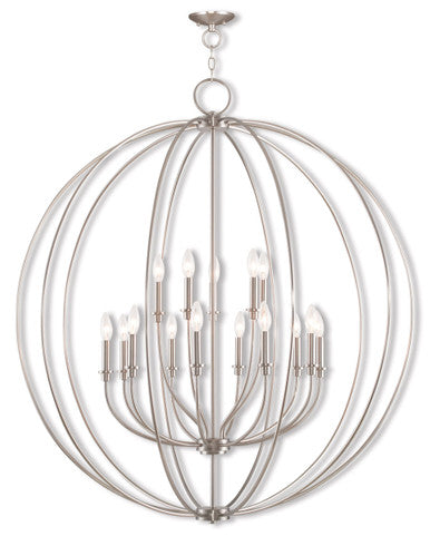 Livex Lighting Milania Collection 15 Light BN Foyer Chandelier in Brushed Nickel 46690-91