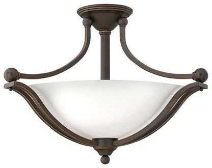 Hinkley Lighting Bolla Large Semi-Flush Mount Olde Bronze with Opal glass 4669OB-OPAL