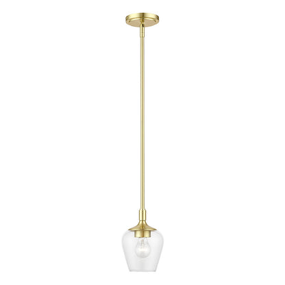 Livex Lighting Willow Collection  1 Light Satin Brass Single Pendant in Satin Brass 46721-12