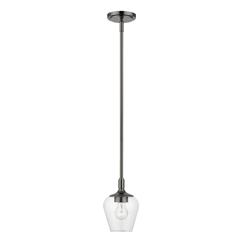 Livex Lighting Willow Collection  1 Light Black Chrome Single Pendant in Black Chrome 46721-46