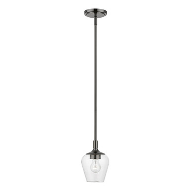 Livex Lighting Willow Collection  1 Light Black Chrome Single Pendant in Black Chrome 46721-46