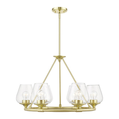 Livex Lighting Willow Collection  6 Light Satin Brass Chandelier in Satin Brass 46726-12