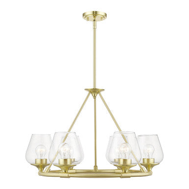 Livex Lighting Willow Collection  6 Light Satin Brass Chandelier in Satin Brass 46726-12