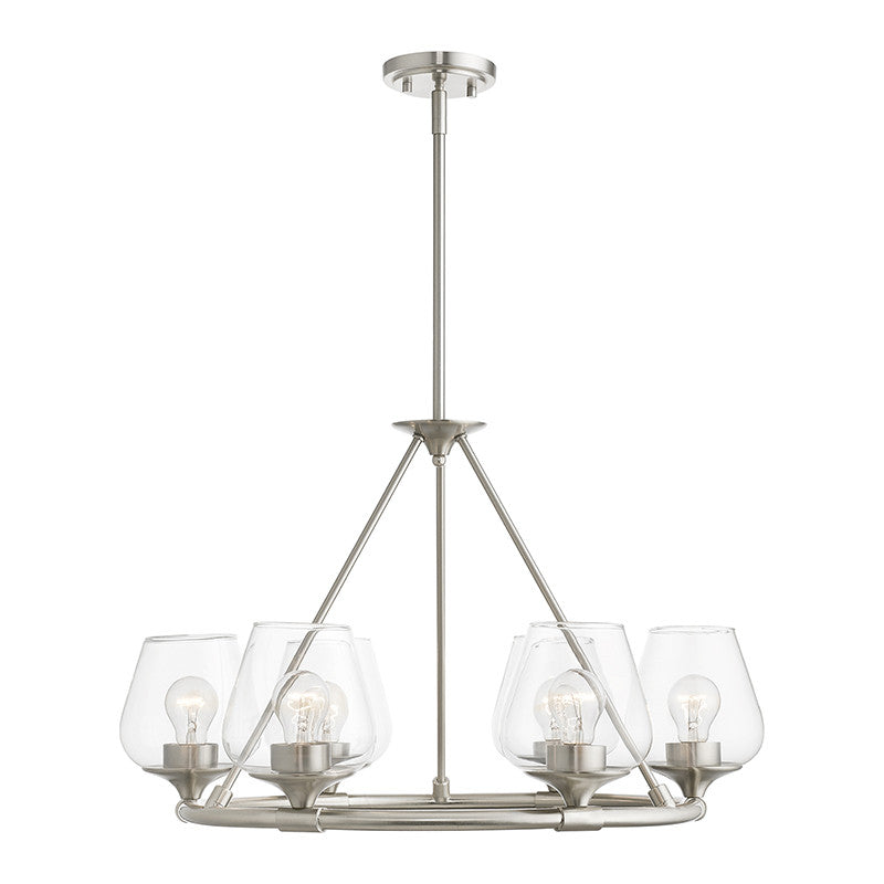 Livex Lighting Willow Collection  6 Light Brushed Nickel Chandelier in Brushed Nickel 46726-91