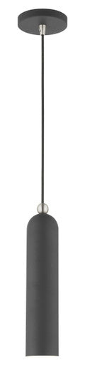 Livex Lighting Ardmore Collection  1 LightScandinavian Gray Pendant in  Scandinavian Gray with Brushed Nickel Accents 46751-76