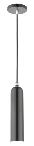 Livex Lighting Ardmore Collection  1 Light Shiny Dark Gray Pendant in Shiny Dark Gray with Polished Chrome Accents 46751-96