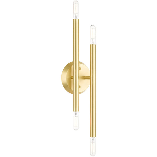 Livex Lighting Soho Collection 4 Lt Satin Brass ADA Wall Sconce in Satin Brass  46771-12