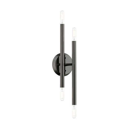 Livex Lighting Soho Collection  4 Light Black Chrome ADA Sconce in Black Chrome 46771-46