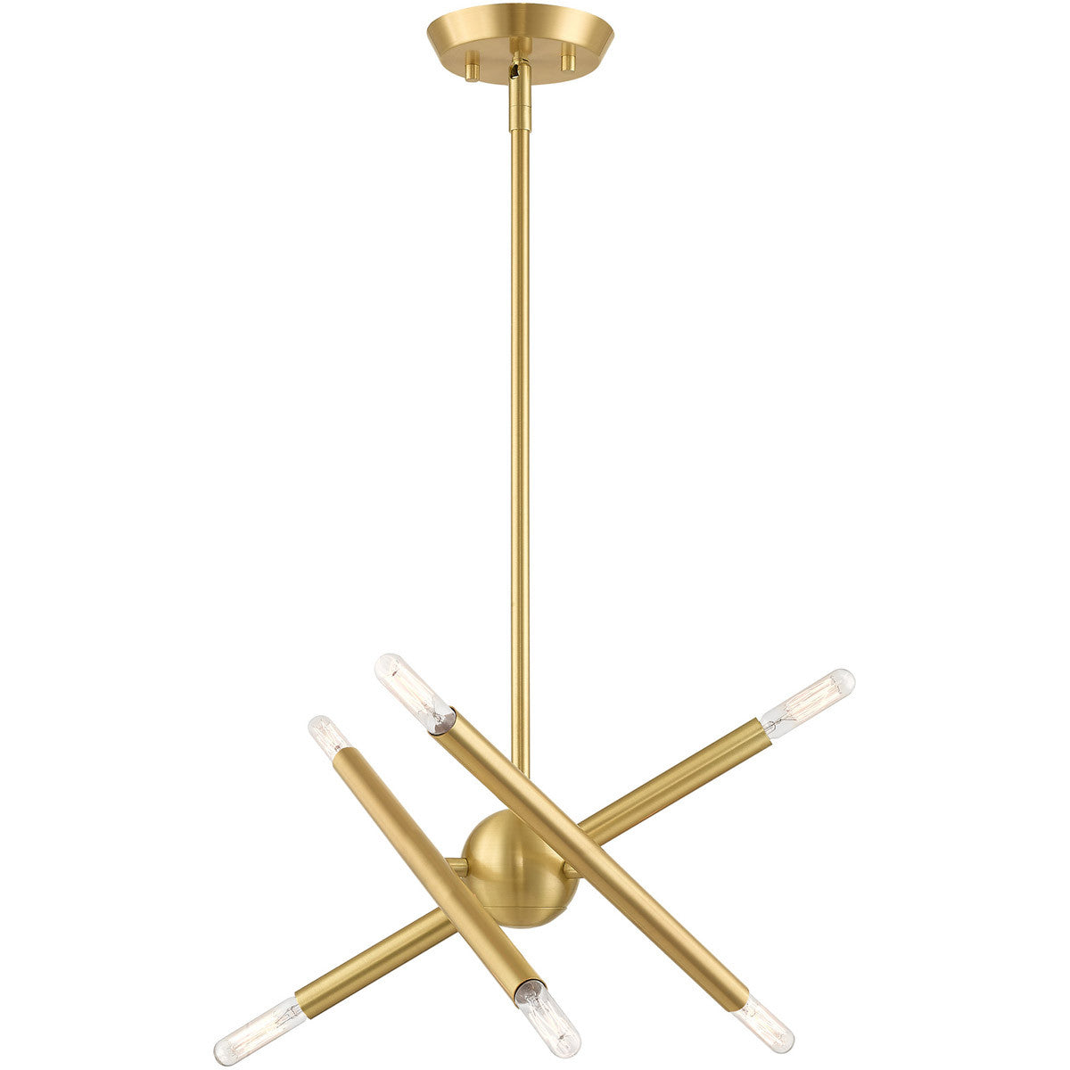 Livex Lighting Soho Collection 6 Lt Satin Brass Mini Chandelier in Satin Brass  46773-12