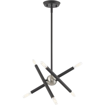 Livex Lighting Soho Collection 6 Lt Scandinavian Gray Mini Chandelier in Scandinavian Gray 46773-76