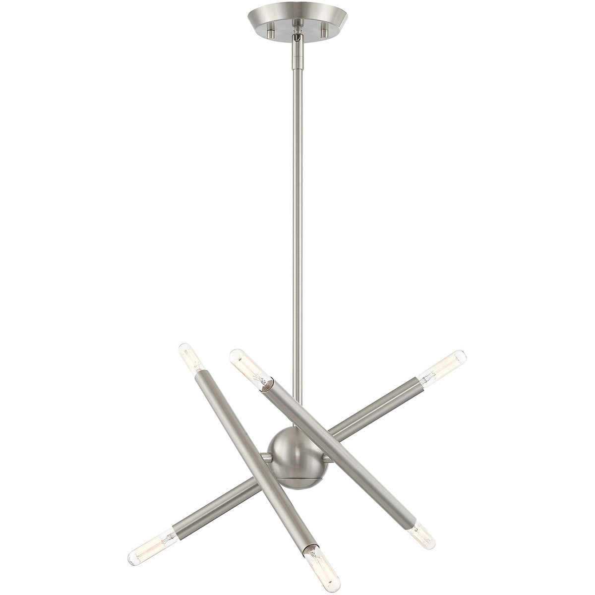 Livex Lighting Soho Collection 6 Lt Brushed Nickel Mini Chandelier in Brushed Nickel 46773-91