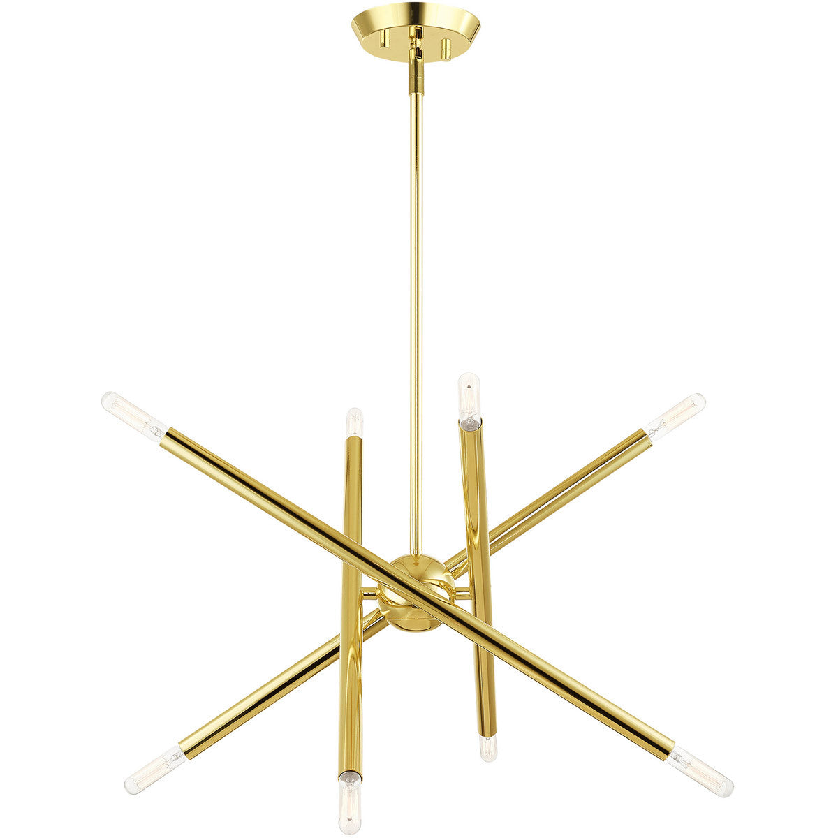 Livex Lighting Soho Collection 8 Lt Polished Brass Chandelier in Polished Brass 46774-02