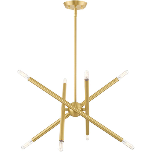 Livex Lighting Soho Collection 8 Lt Satin Brass Chandelier in Satin Brass  46774-12