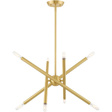 Livex Lighting Soho Collection 8 Lt Satin Brass Chandelier in Satin Brass  46774-12