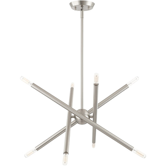 Livex Lighting Soho Collection 8 Lt Brushed Nickel Chandelier in Brushed Nickel 46774-91