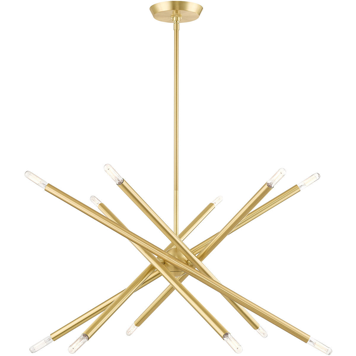 Livex Lighting Soho Collection 12 Lt Satin Brass Chandelier in Satin Brass  46776-12