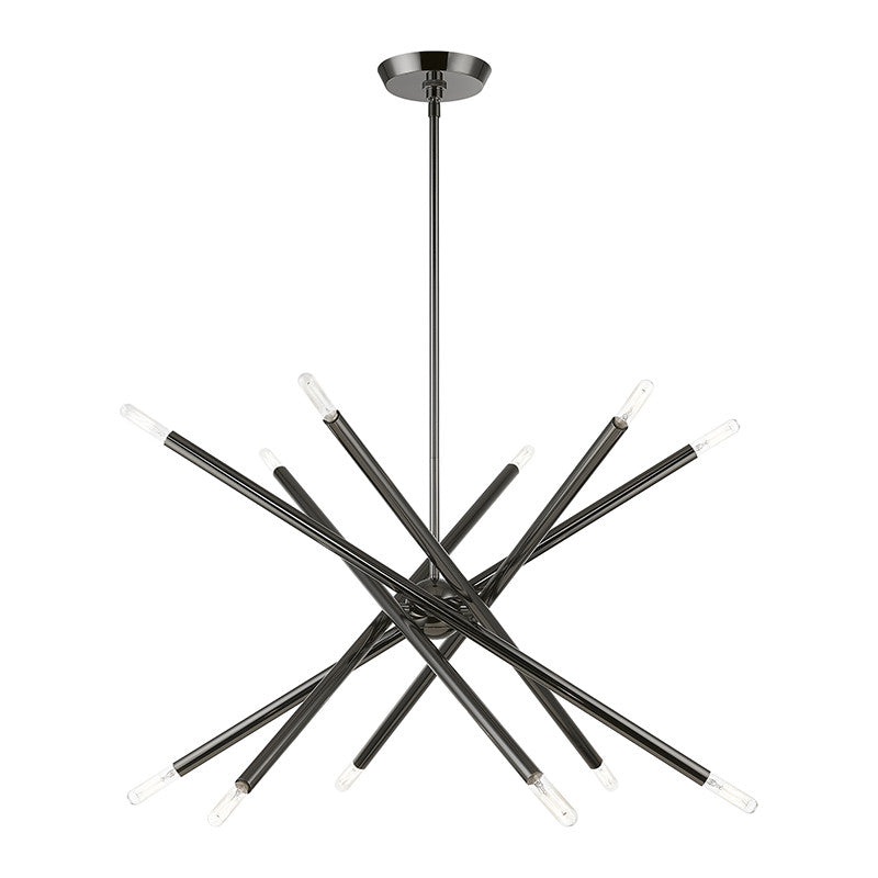 Livex Lighting Soho Collection  12 Light Black Chrome Chandelier in Black Chrome 46776-46