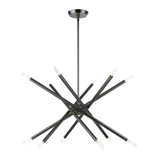 Livex Lighting Soho Collection  12 Light Black Chrome Chandelier in Black Chrome 46776-46