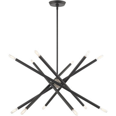 Livex Lighting Soho Collection 12 Lt Scandinavian Gray Chandelier in Scandinavian Gray 46776-76