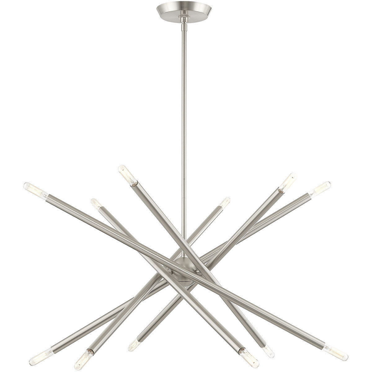 Livex Lighting Soho Collection 12 Lt Brushed Nickel Chandelier in Brushed Nickel 46776-91