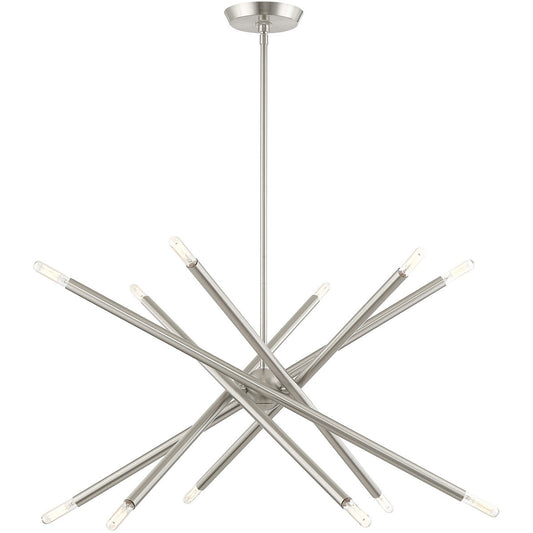 Livex Lighting Soho Collection 12 Lt Brushed Nickel Chandelier in Brushed Nickel 46776-91