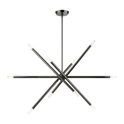 Livex Lighting Soho Collection  10 Light Black Chrome Linear Chandelier in Black Chrome 46777-46