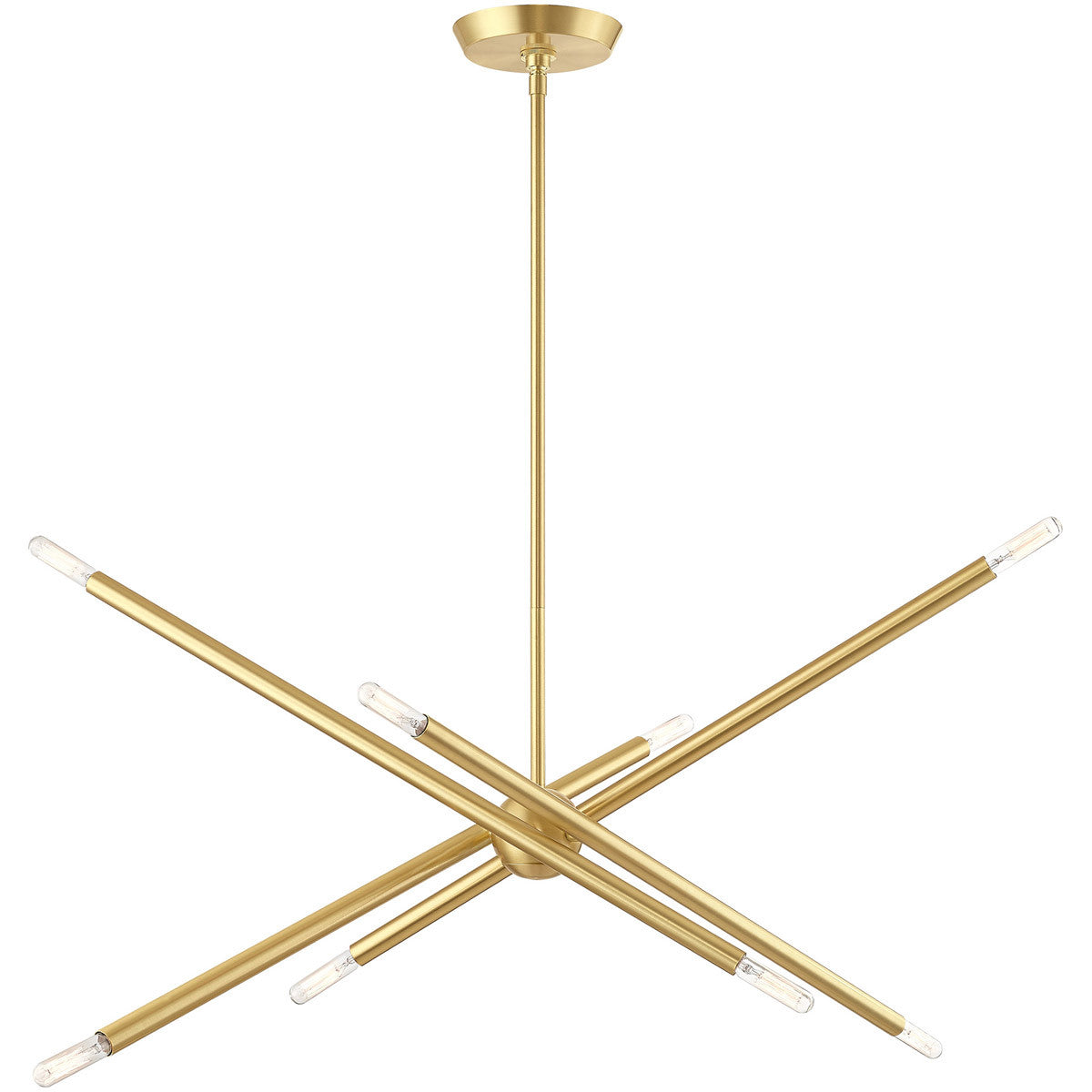 Livex Lighting Soho Collection 8 Lt Satin Brass Linear Chandelier in Satin Brass  46778-12