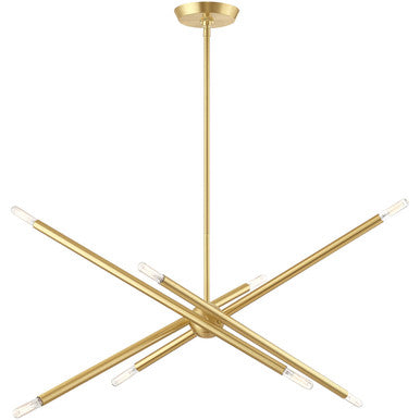 Livex Lighting Soho Collection 8 Lt Satin Brass Linear Chandelier in Satin Brass  46778-12