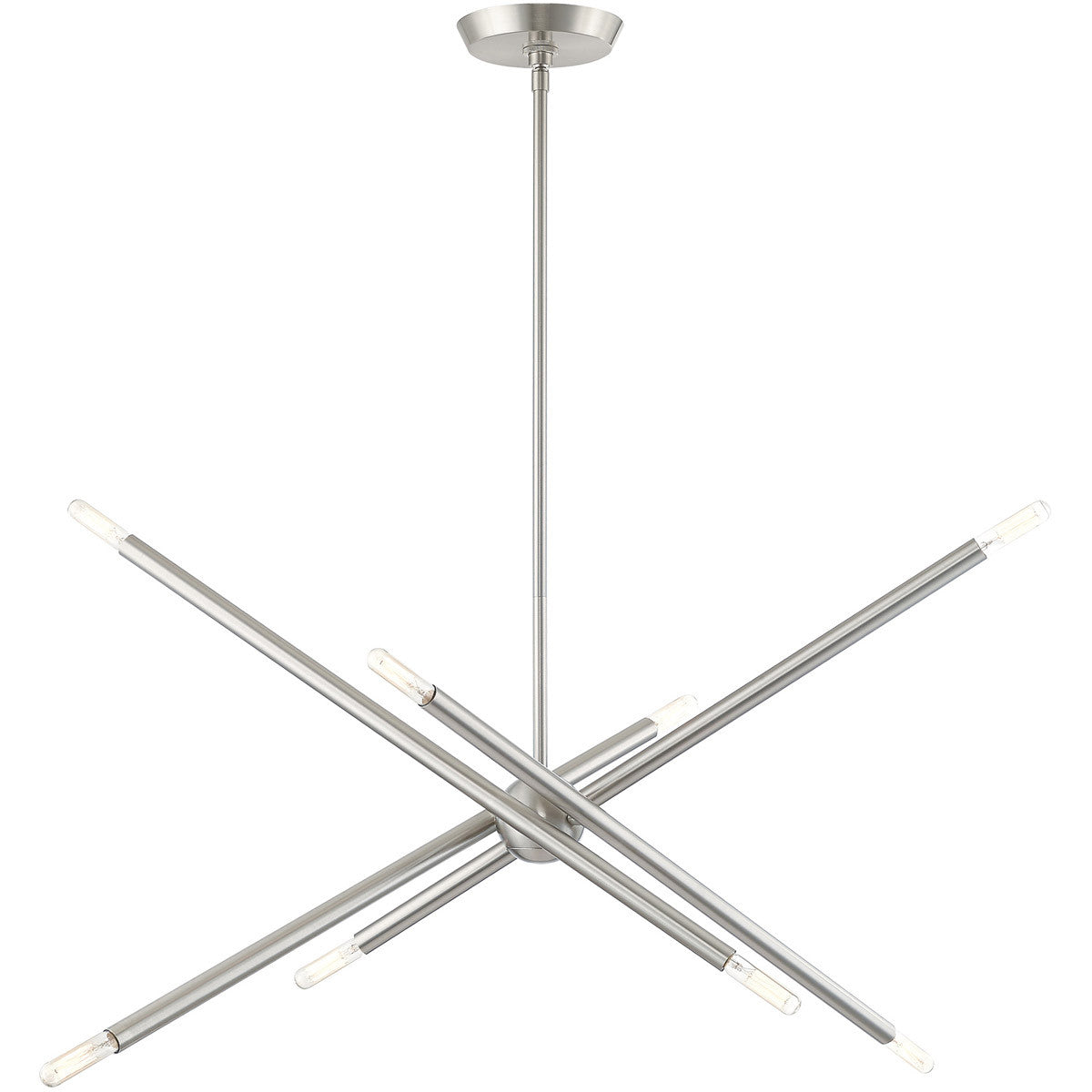 Livex Lighting Soho Collection 8 Lt Brushed Nickel Linear Chandelier in Brushed Nickel 46778-91