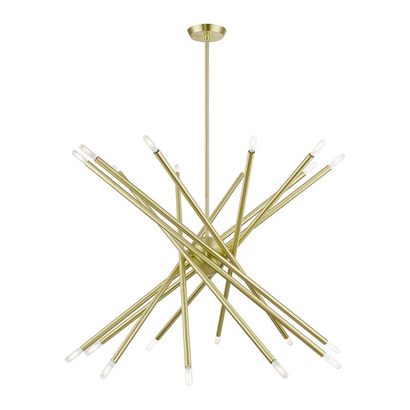 Livex Lighting Soho Collection  20 Light Satin Brass Large Chandelier in Satin Brass 46779-12