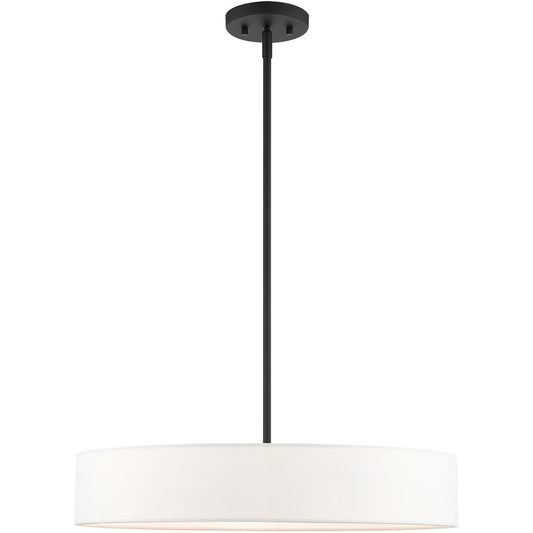 Livex Lighting Venlo Collection 4 Lt Black Chandelier  in Black with Brushed Nickel Accents 46924-04