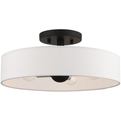 Livex Lighting Venlo Collection 4 Lt Black Semi Flush Mount  in Black with Brushed Nickel Accents 46927-04