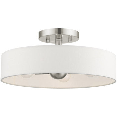 Livex Lighting Venlo Collection 4 Lt Brushed Nickel Semi Flush Mount  in Brushed Nickel 46927-91