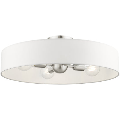 Livex Lighting Venlo  Collection 4 Lt Brushed Nickel Semi Flush Mount  in Brushed Nickel 46928-91