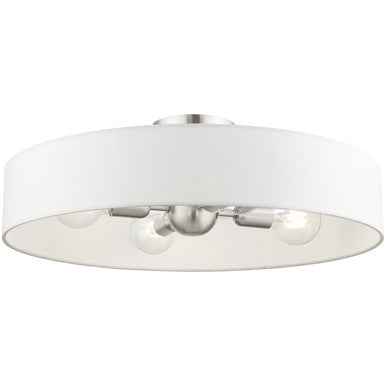 Livex Lighting Venlo  Collection 4 Lt Brushed Nickel Semi Flush Mount  in Brushed Nickel 46928-91