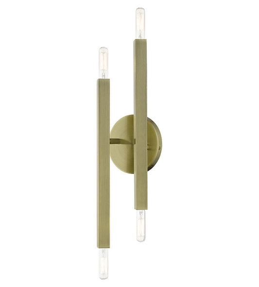 Livex Lighting Monaco Collection 4 Light Antique Brass ADA Sconce 46982-01