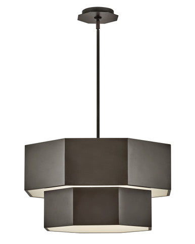 Hinkley Lighting Facet Medium Convertible Chandelier Black Oxide 46994BX