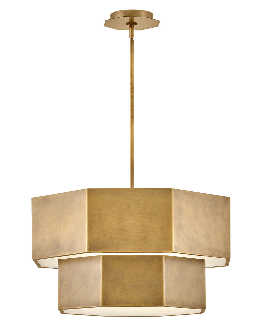 Hinkley Lighting Facet Medium Convertible Chandelier Heritage Brass 46994HB