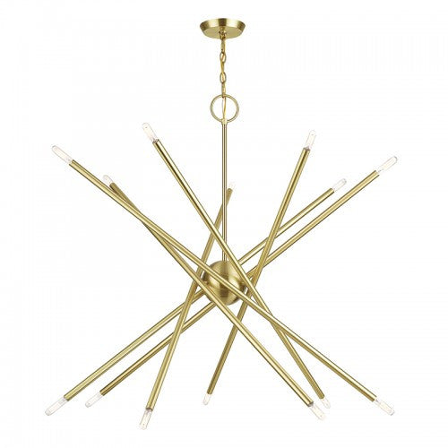 Livex Lighting Soho 14 Light Satin Brass Extra Large Foyer Chandelier 47009-12