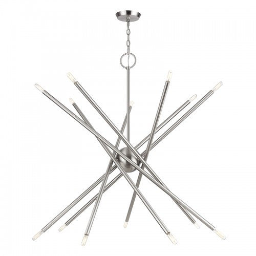 Livex Lighting Soho 14 Light Brushed Nickel Extra Large Foyer Chandelier 47009-91