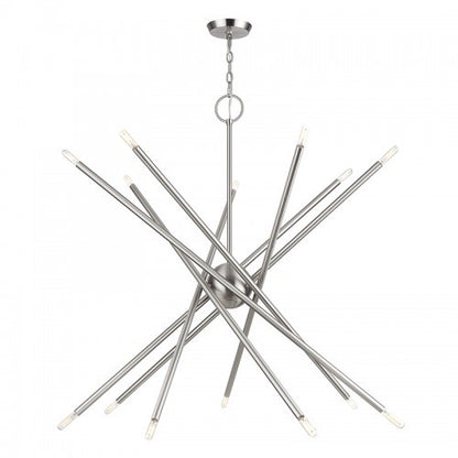 Livex Lighting Soho 14 Light Brushed Nickel Extra Large Foyer Chandelier 47009-91