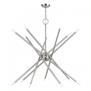 Livex Lighting Soho 14 Light Brushed Nickel Extra Large Foyer Chandelier 47009-91