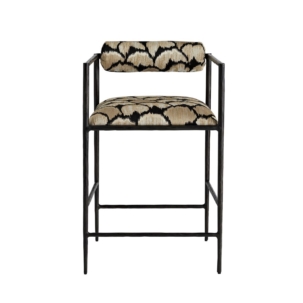 Arteriors Home Barbana Counter Stool Ocelot Embroidery 4706