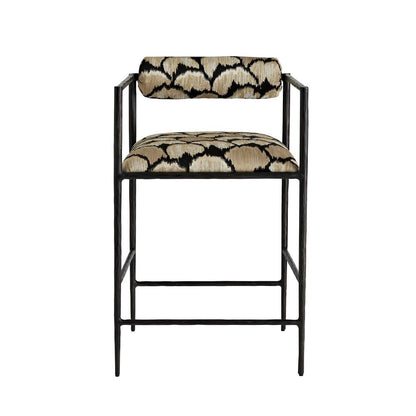 Arteriors Home Barbana Counter Stool Ocelot Embroidery 4706