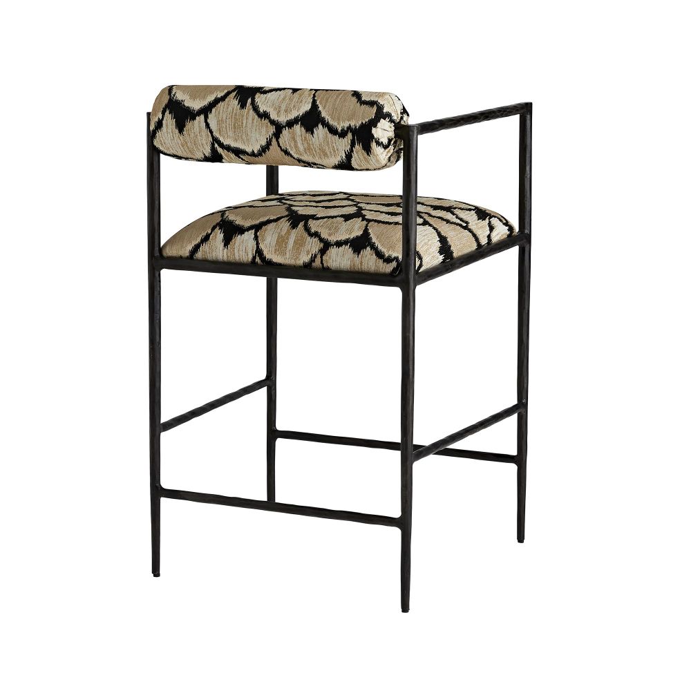 Arteriors Home Barbana Counter Stool Ocelot Embroidery 4706