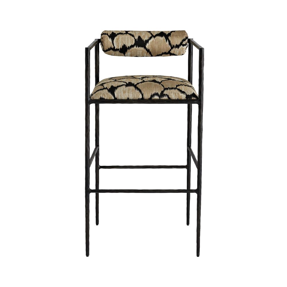 Arteriors Home Barbana Bar Stool Ocelot Embroidery 4707